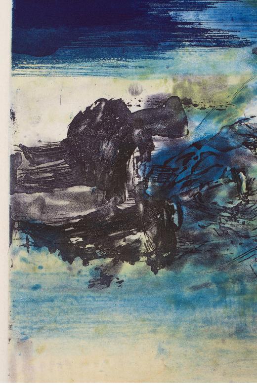 独角鹿西洋古董法国巴黎Berggruen & Cie出版赵无极亲签限量彩色凹版蚀刻古董版画 商品图1