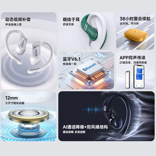 漫步者（EDIFIER）Comfo SE 开放式真无线蓝牙耳机 商品图1