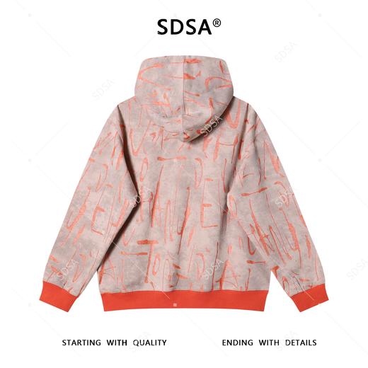 WY1055SDSA男士秋冬新款痞帅男装时尚抽象割破字母撞色连帽卫衣百搭 商品图5