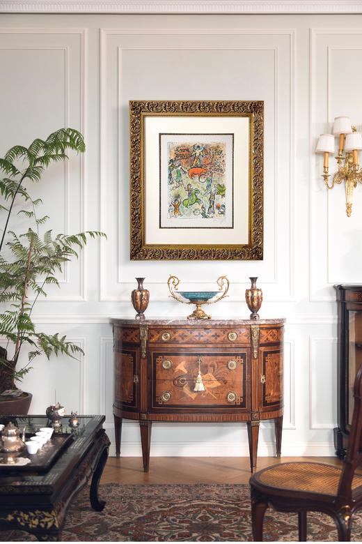 独角鹿西洋古董法国现代艺术大师夏加尔签名创作出品限量彩色石古董版画 商品图0