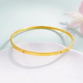 【限时克减150元】足金999 【精品】5G黄金空心固口光面钻纹手镯（面宽约2.3-2.7mm）(AU5GSZ00017)预售产品下单后不退款不退货不换货不补差价