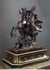 独角鹿西洋古董法国出品雕塑家Antoine Coysevox设计布勒镶嵌底座装饰青铜雕塑作品一对《骑飞马的荣誉女神与墨丘利》 商品缩略图3