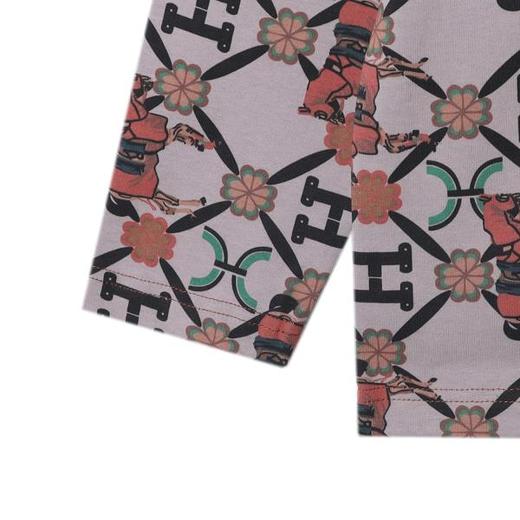 T4815SDSA男士秋冬新款痞帅男装潮牌满印字母花卉圆领长袖T恤时尚宽松 商品图4