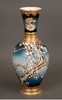 独角鹿西洋古董1900年代日本明治时期出品京都錦光山制款梅花牡丹纹主题蓝地描金彩绘萨摩烧花瓶一对 商品缩略图2