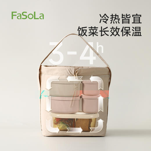 FaSoLa饭盒保温袋便当手提袋子上班族学生带饭专用大容量便携保温包 商品图3