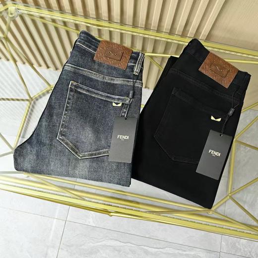 FENDI芬迪2025春秋男士水洗小直筒休闲牛仔裤！ 商品图5