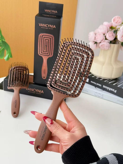 VANCYNIA韩国按摩梳子头皮气囊气垫蓬松干湿两用镂空防脱发按摩梳 商品图2