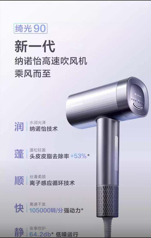 【春上新】10楼 松下（Panasonic）纳诺怡高速马达大概率速干护发机  EH-NW90   吊牌价999元  活动价659元 商品图5