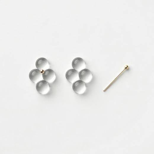 北京仓｜BUBUN-organ #12-四颗 菱形 冷工玻璃 耳环（中号）［日本设计师］ 商品图2