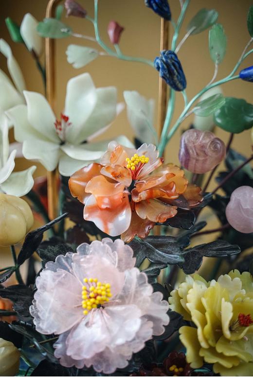 【已售】中国古董 花篮造型飞鹤与宝相花纹景泰蓝盆装饰「玉堂富贵」珍宝像生盆景摆件 商品图1