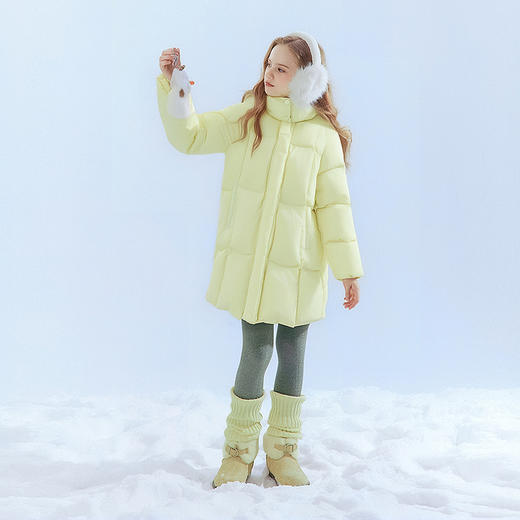 笛莎Deesha 童装女童羽绒服2025冬新款女童时尚基础泡芙中长款羽绒服 商品图2
