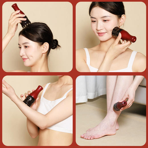 新款【砭石手柄灸】头疗艾灸罐随身灸家用砭石艾灸罐面部刮痧一体杯手持头疗罐按摩温灸器 商品图3