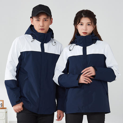 户外三合一冲锋衣 防泼水秋冬两件套防风登山服 男女同款国庆出游 商品图9
