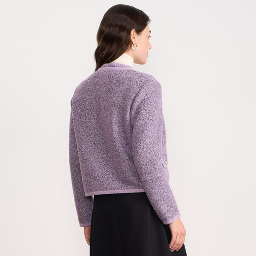 EITIE爱特爱精致小香风紫色法式通勤优雅直筒短外套2025秋冬新款D2503909 商品图4