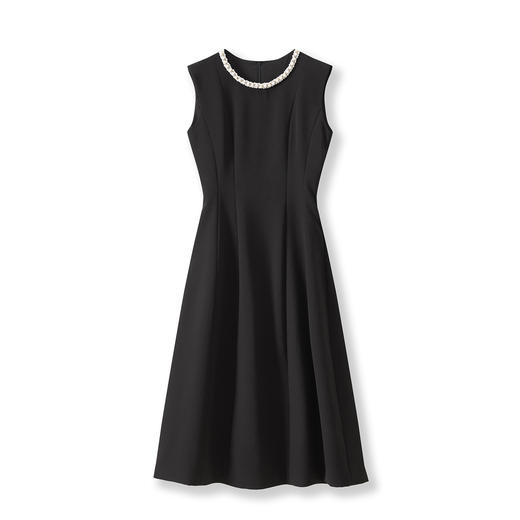 「高货wl」全新升级【铂金会员321/天猫429/差价108】(45655)洛诗琳法式赫本风无袖连衣裙2025秋季气质收腰显瘦钉珠裙 商品图4