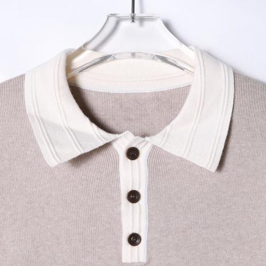 M3321SDSA男士秋冬新款痞帅男装潮牌拼接撞色半纽扣翻领针织衫时尚毛衣 商品图2