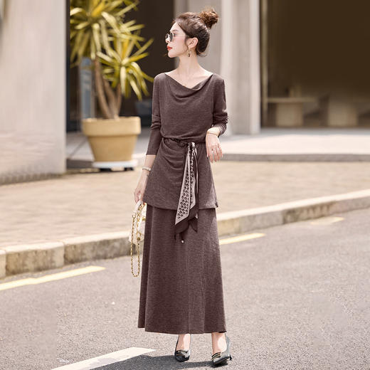 HR SNX3187气质减龄凸显女人味腰部显瘦两件套裙 商品图3