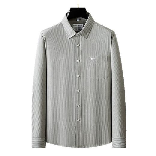 【100%棉】【DKP】大依优型大码男士条纹衬衫翻领长袖纯棉新款商务休闲加肥加大码时尚方领100%棉百搭300斤 商品图4