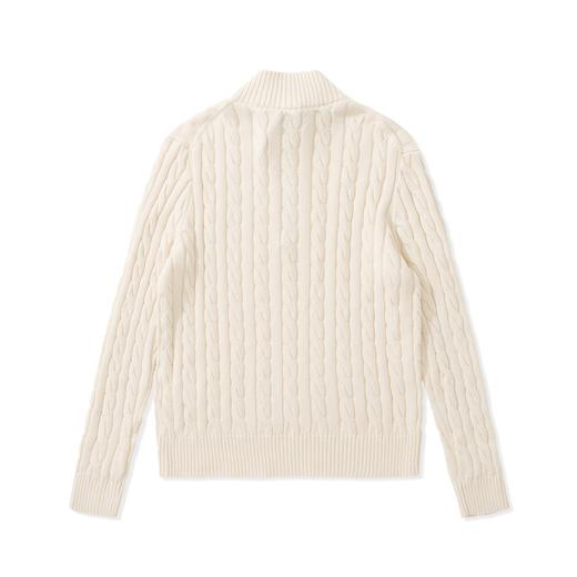 中性款绞花拉链针织毛衣 商品图1