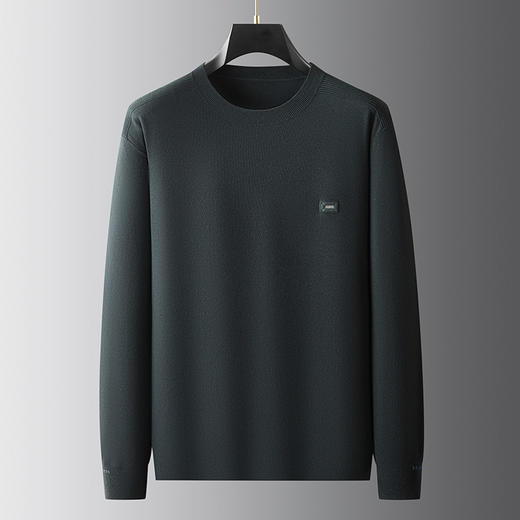 【DWP】大依优型大码男士圆领针织衫秋冬商务休闲简约长袖打底衫加肥加大码薄款打底衫舒适微弹 商品图2