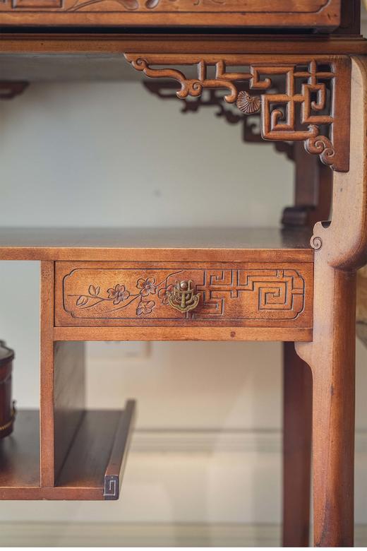 独角鹿西洋古董法国出品东方风格螺钿镶嵌多层古董桌子 商品图5