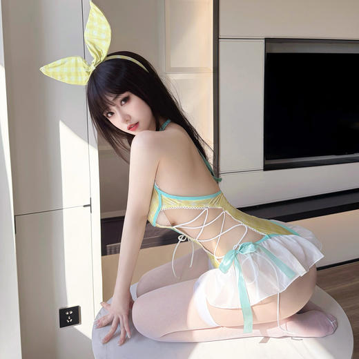 霏慕 清甜一夏露腰开裆连体衣ZY47调情透视免脱诱惑情趣内衣睡衣诱惑套装 商品图3