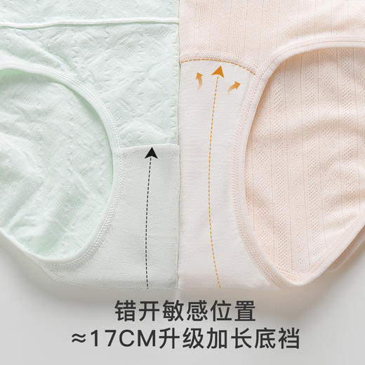 【3条装】抗HPV10A抑菌内裤女大码高腰收腹透气纯棉加长裆C-12高腰提花内裤 商品图3