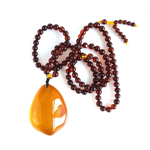 【天然正品】天然无杂裂3A级净水水滴形墨西哥蓝珀珠串吊坠项链110825NJM28 现售价：980特价！ 商品图0