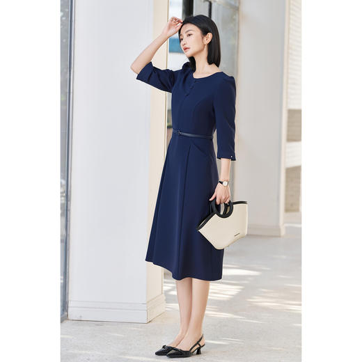 剩S/M 米思阳2026春季新款简约通勤连衣裙独特小众气质收腰a字裙女1400 商品图6