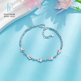 【限时8.8折】PT950 #招财纳福 【国际铂金协会】铂金实心调节福禄传承爆闪蹦迪珠间鱼鳞葫芦手链(ACPTSL00055))预售产品下单后不退款不退货不换货不补差价