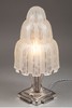 独角鹿西洋古董法国顶级水晶工坊莱俪LALIQUE设计出品镀镍青铜灯柱装饰「Dahlias 大丽花」主题乳色灯罩水晶古董台灯艺术摆件 商品缩略图0