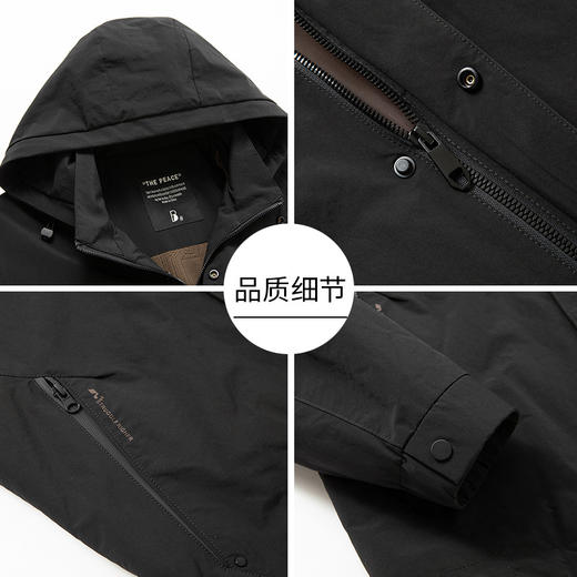 【DKP】大依优型大码加绒夹克男士翻领连帽外套保暖可拆卸帽秋冬商务休闲加肥加大码时尚休闲立领男 商品图3