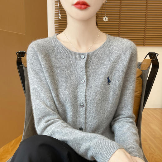 OSL PD019开衫刺绣通勤宽松毛针织外套 商品图3