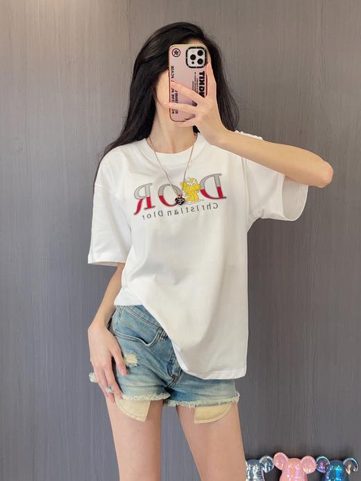 迪家龙年限定刺绣字母LOGO休闲T恤 商品图0