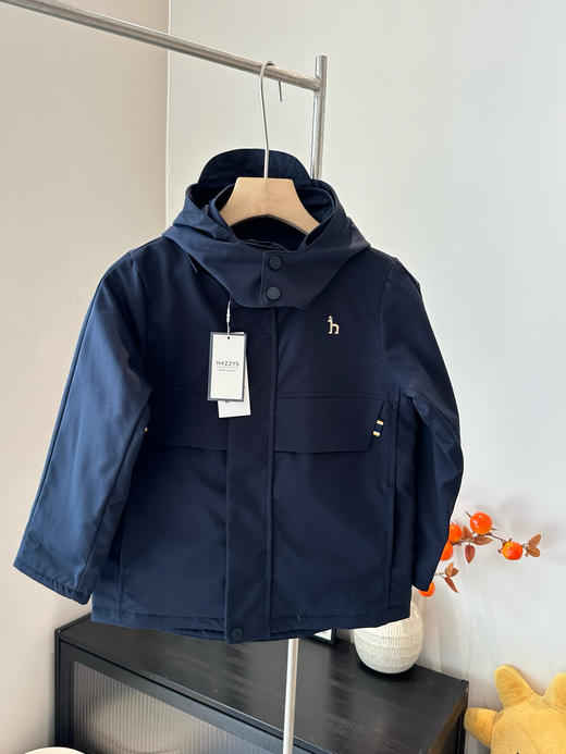 哈男女童秋冬新款透湿三防加绒连帽厚风衣 商品图10