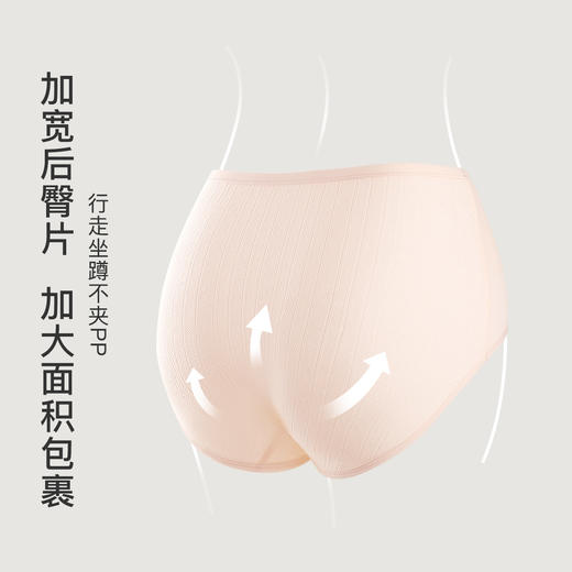 【3条装】抗HPV10A抑菌内裤女大码高腰收腹透气纯棉加长裆C-12高腰提花内裤 商品图2