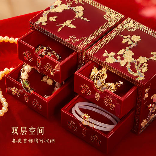 【故宫礼品】喜上梅梢化妆镜螺钿首饰盒礼盒文创新婚结婚订婚礼物女 商品图2