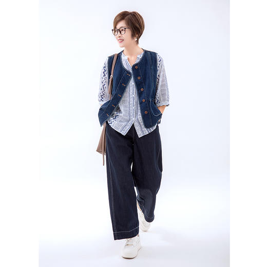 日式文艺牛仔马甲 商品图0
