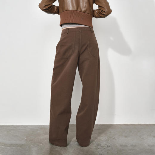 NUTH复古水洗宽松显瘦直筒工装休闲裤女 藏蓝色/棕色 商品图6