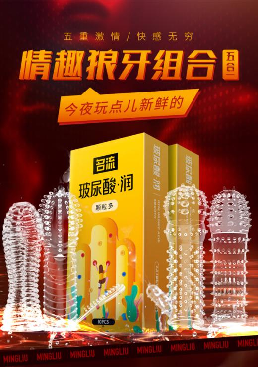 名流狼牙套避孕套安全套套加长加粗颗粒螺纹玻尿酸20只+狼牙4只男成人 商品图0