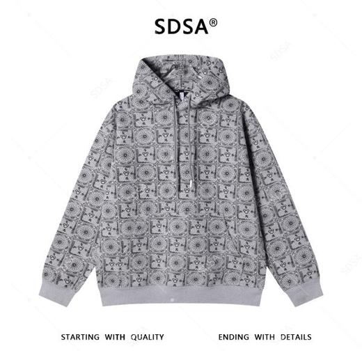 WY1108SDSA男士秋冬新款痞帅男装时尚花卉印花抽绳连帽卫衣百搭休闲宽松 商品图1