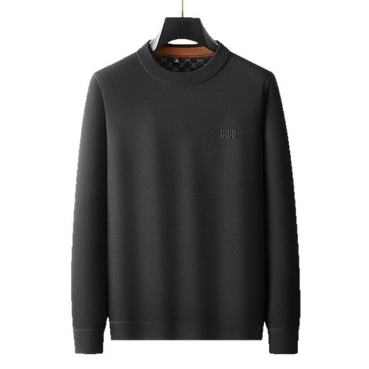 【DKP】大依优型大码男装加绒加厚针织衫新款男士加肥加大码时尚休闲圆领加绒毛衣男 商品图4