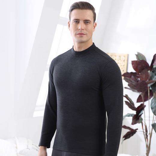 【蚕丝羊绒双面绒】SCHIESSER德国舒雅男士保暖内衣中厚双面磨毛含羊绒保暖半高领单件上衣35/25918Q 商品图4