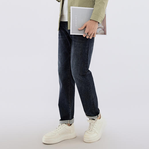 【新品上新】HX 春秋季水洗小直筒牛仔长裤Y201530001101 商品图3
