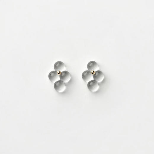 北京仓｜BUBUN-organ #12-四颗 菱形 冷工玻璃 耳环（小号）［日本设计师］ 商品图1