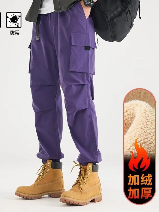 【男女同款户外冲锋裤】加绒伞兵长裤防风防泼水 秋冬山系机能休闲登山裤国庆出游 商品图3