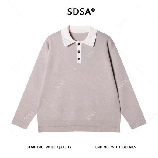 M3321SDSA男士秋冬新款痞帅男装潮牌拼接撞色半纽扣翻领针织衫时尚毛衣 商品图1