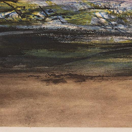 【已售】独角鹿西洋古董法国巴黎Lacourière & Frélaut出版赵无极亲签限量彩色凹版蚀刻版画 商品图1