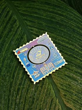 华科大邮票旋转校徽冰箱贴