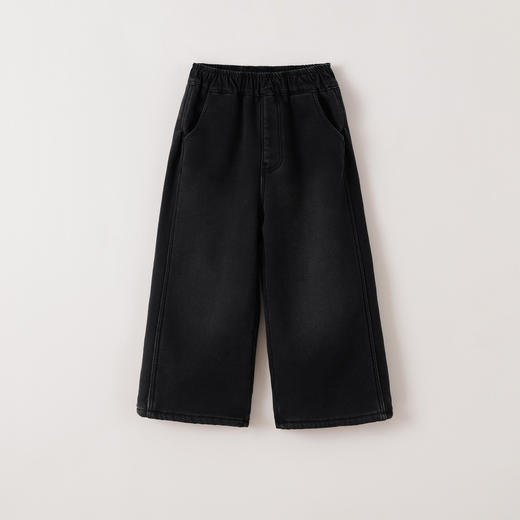 马克珍妮女童加绒加暖阔腿牛仔裤2025年秋冬新款551388 商品图2